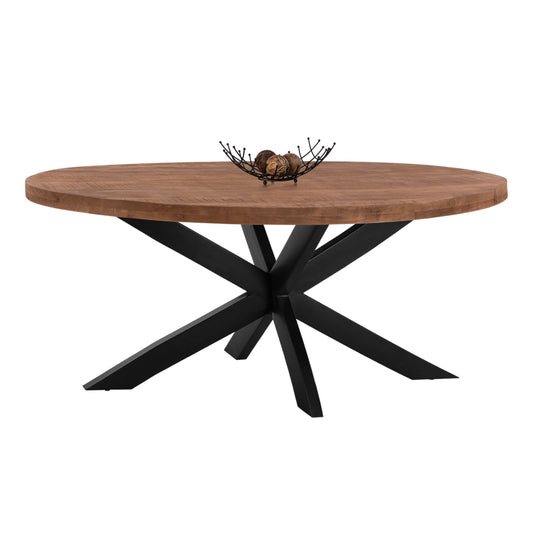 ΤΡΑΠΕΖΙ LEVINHO OVAL 6εκ ΠΑΧΟΣ ΑΠΟ ΜΑΣΙΦ ΞΥΛΟ MANGO 210x100x78