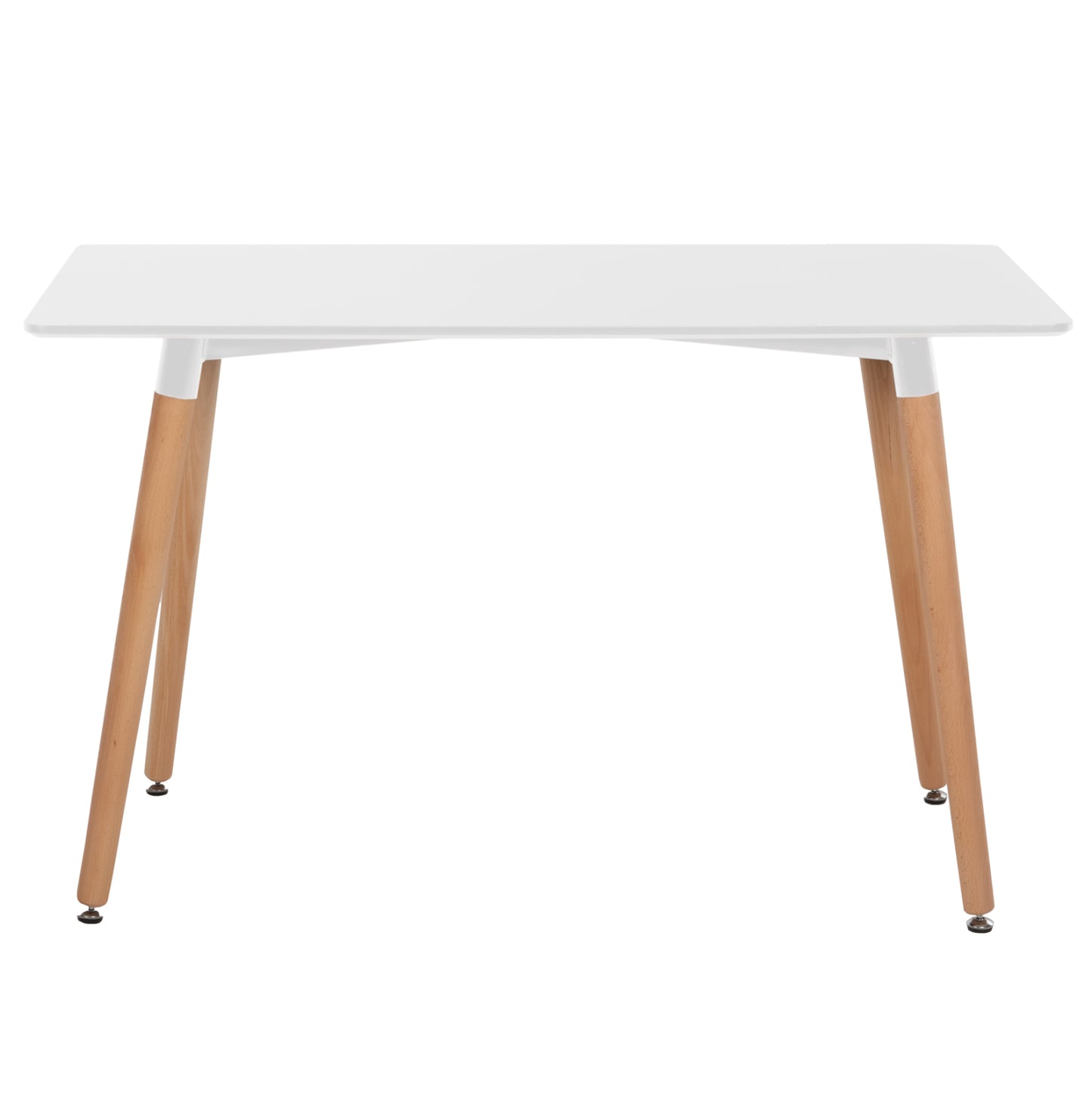 MINIMAL WHITE MDF TABLE BEECH LEGS IN NATURAL COLOR 120x60x74