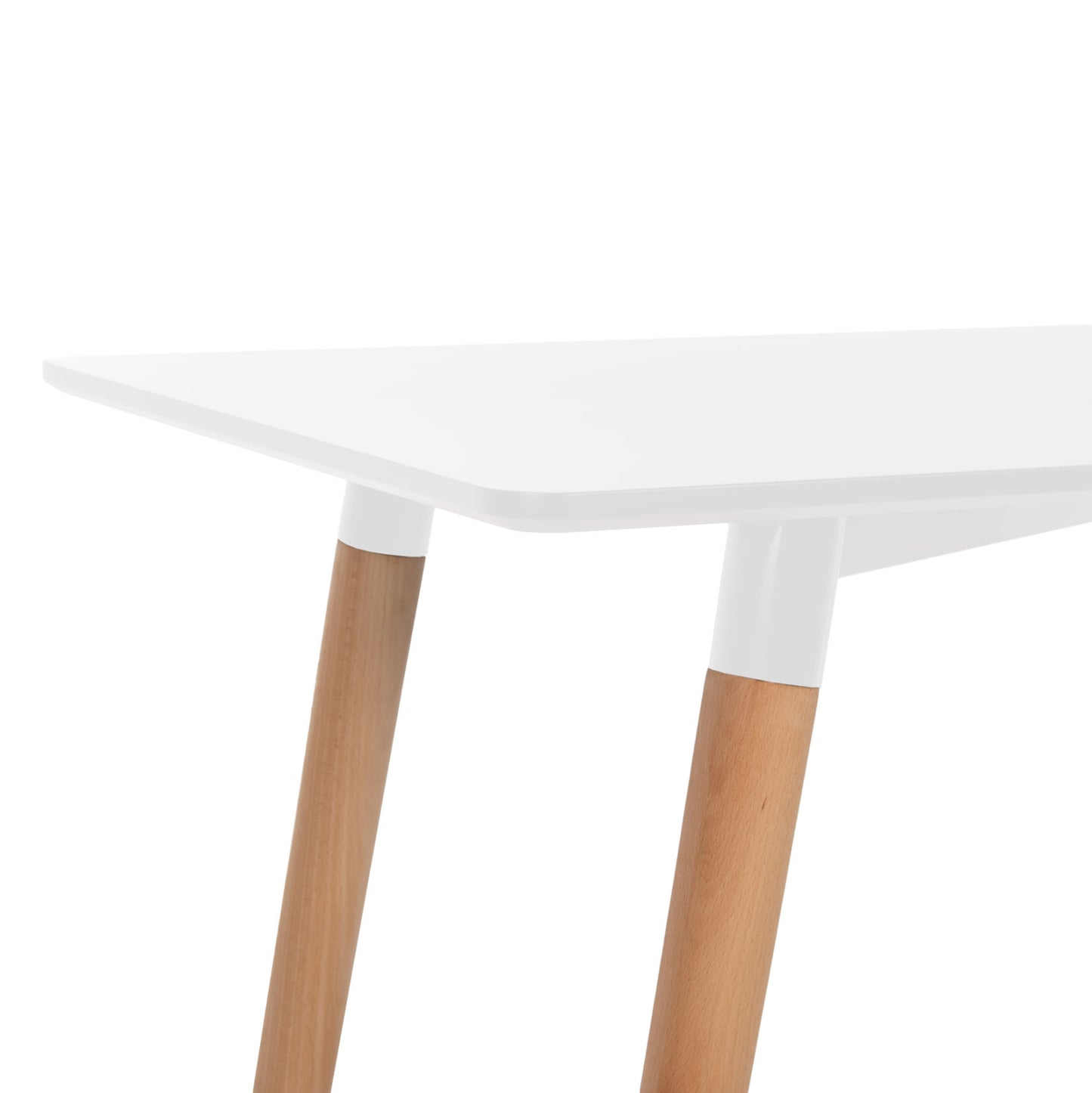 MINIMAL WHITE MDF TABLE BEECH LEGS IN NATURAL COLOR 120x60x74