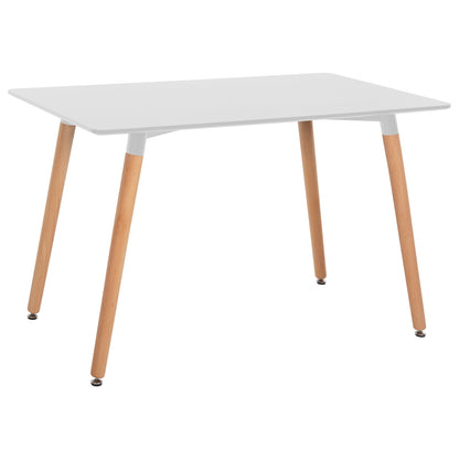MINIMAL WHITE MDF TABLE BEECH LEGS IN NATURAL COLOR 120x60x74