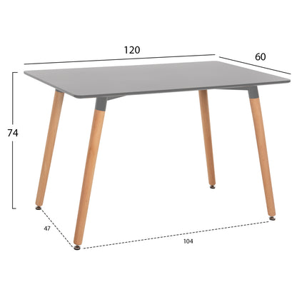 ΤΡΑΠΕΖΙ MINIMAL ΑΝΟΙΧΤΟ ΓΚΡΙ MDF ΠΟΔΙΑ ΟΞΙΑ ΣΕ ΦΥΣΙΚΟ ΧΡΩΜΑ 120x60x74
