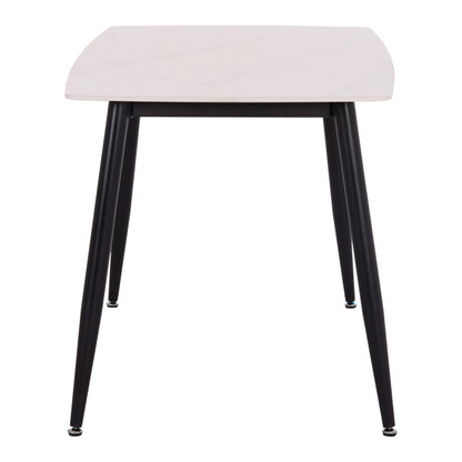 ΤΡΑΠΕΖΙ RAVEN HM9854.01 ΚΕΡΑΜΙΚΟ TOP ΜΑΤ ΛΕΥΚΟ ΜΑΡΜΑΡΟ-ΜΑΥΡΟ ΜΕΤΑΛΛΟ 120x70x73Υεκ.