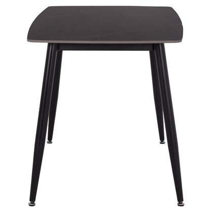 ΤΡΑΠΕΖΙ RAVEN HM9854.02 ΚΕΡΑΜΙΚΟ TOP ΜΑΥΡΟ ΜΑΡΜΑΡΟ-ΜΑΥΡΟ ΜΕΤΑΛΛΟ 120x70x73Υεκ.