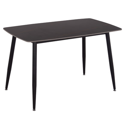 ΤΡΑΠΕΖΙ RAVEN HM9854.02 ΚΕΡΑΜΙΚΟ TOP ΜΑΥΡΟ ΜΑΡΜΑΡΟ-ΜΑΥΡΟ ΜΕΤΑΛΛΟ 120x70x73Υεκ.