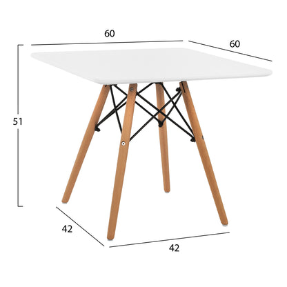 TABLE MINIMAL KID WHITE 60x60x51