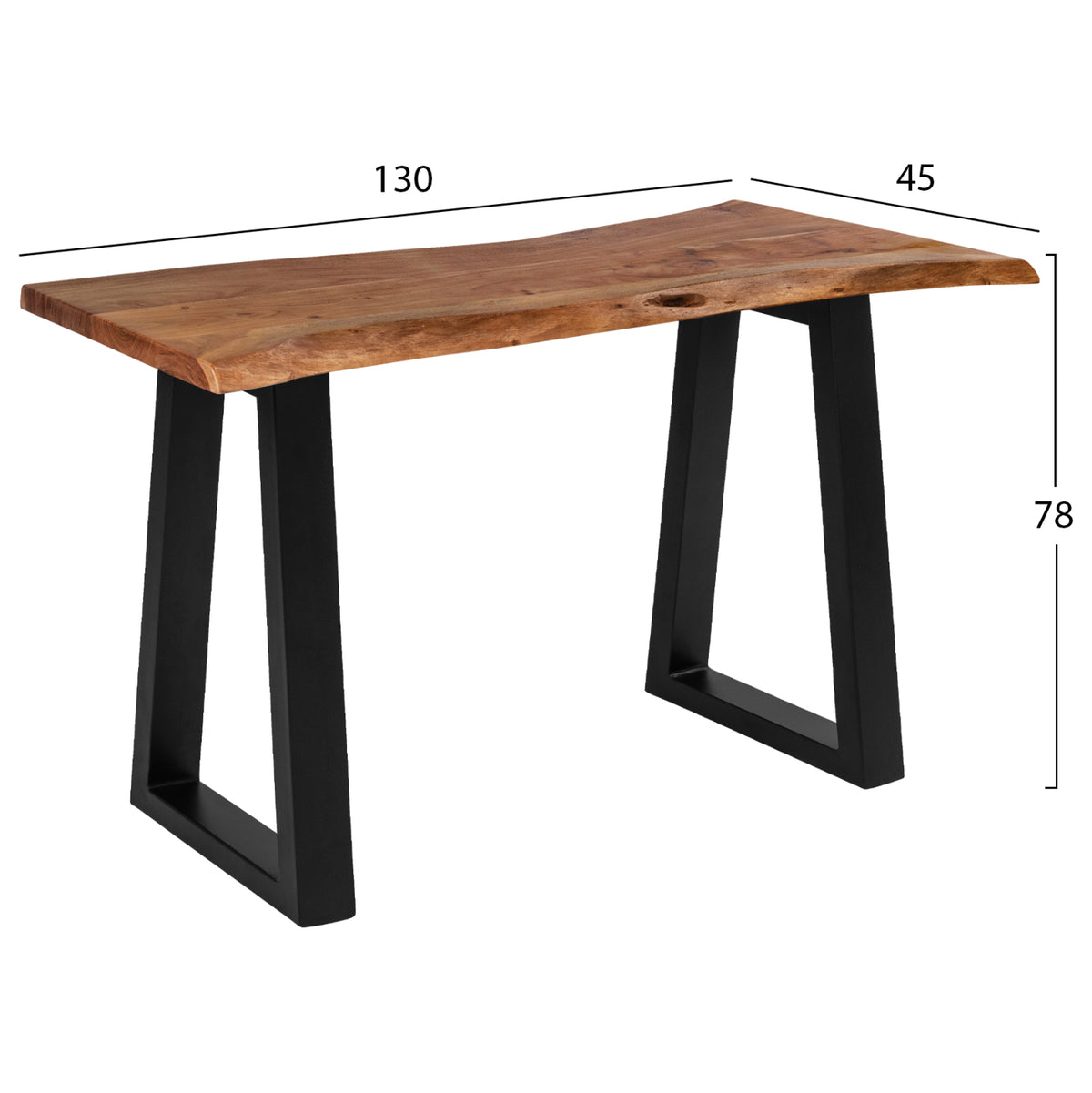 CONSOLE TABLE MONTANA 4cm THICK SOLID ACACIA WOOD NATURAL 130x45x78