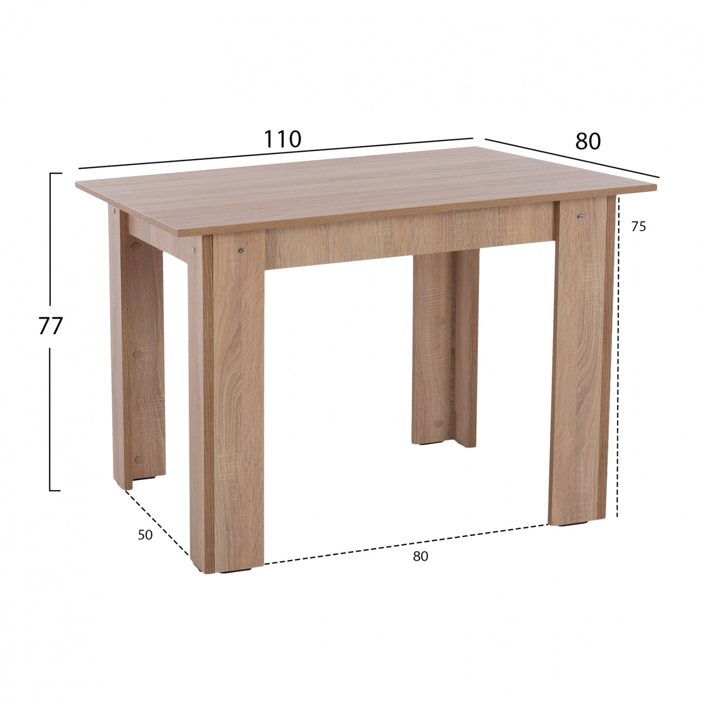 KITCHEN TABLE KELVIN SONOMA OAK 110x80x77