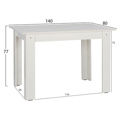 ΤΡΑΠΕΖΙ ΚΟΥΖΙΝΑΣ KELVIN ΛΕΥΚΟ 140x80x77