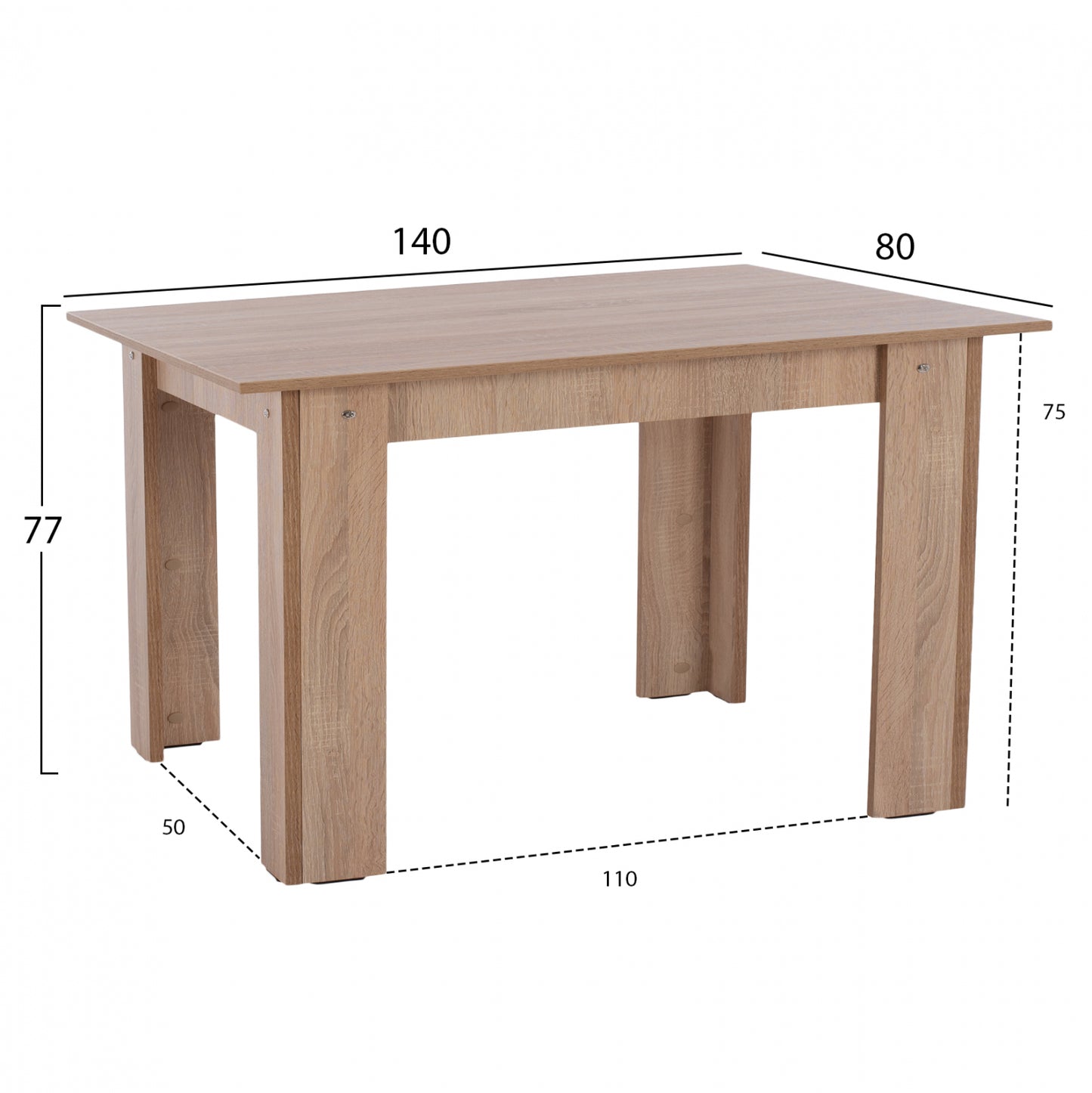 KITCHEN TABLE SONOMA OAK 140x80x77