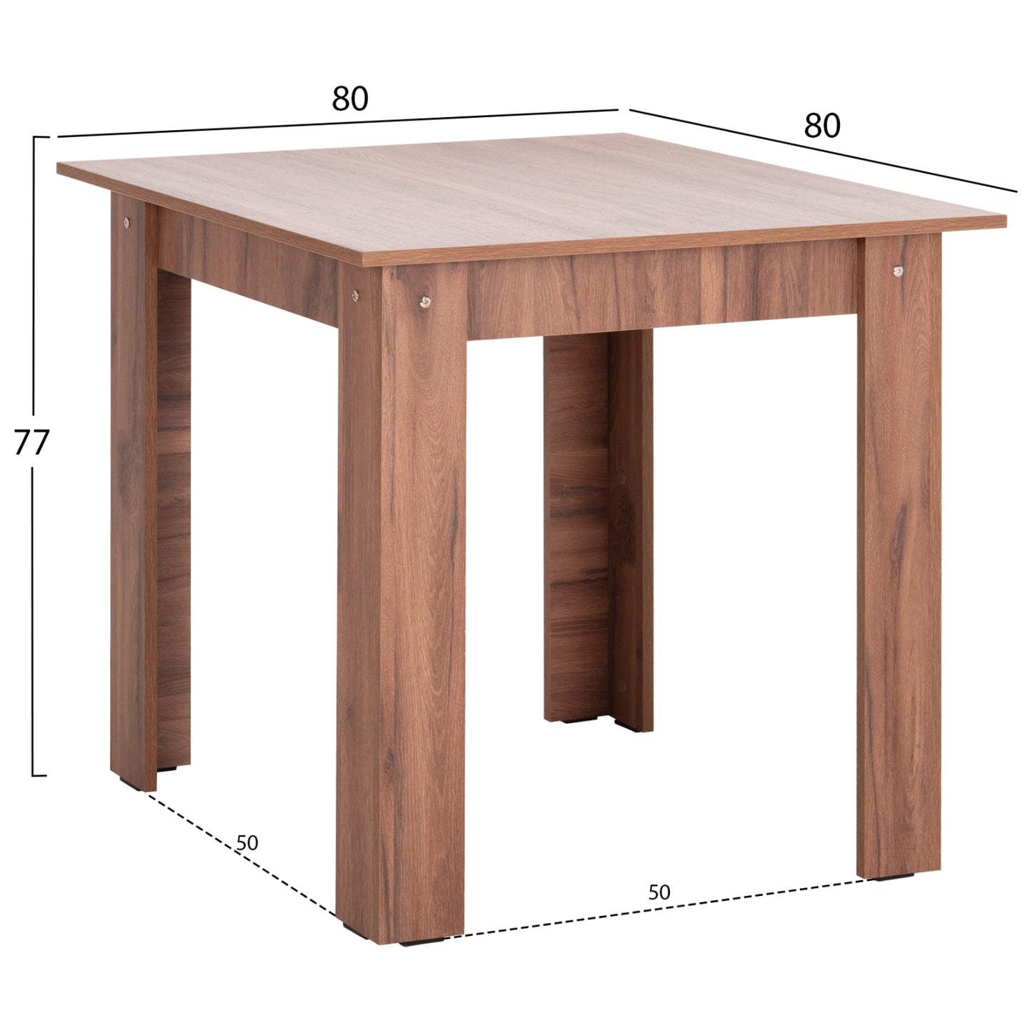 ΤΡΑΠΕΖΙ ΚΟΥΖΙΝΑΣ KELVIN ΜΕΛΑΜΙΝΗ ΣΕ ΚΑΡΥΔΙ 80x80x77