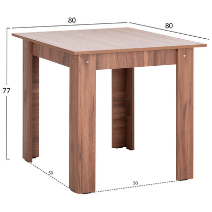 ΤΡΑΠΕΖΙ ΚΟΥΖΙΝΑΣ KELVIN ΜΕΛΑΜΙΝΗ ΣΕ ΚΑΡΥΔΙ 80x80x77