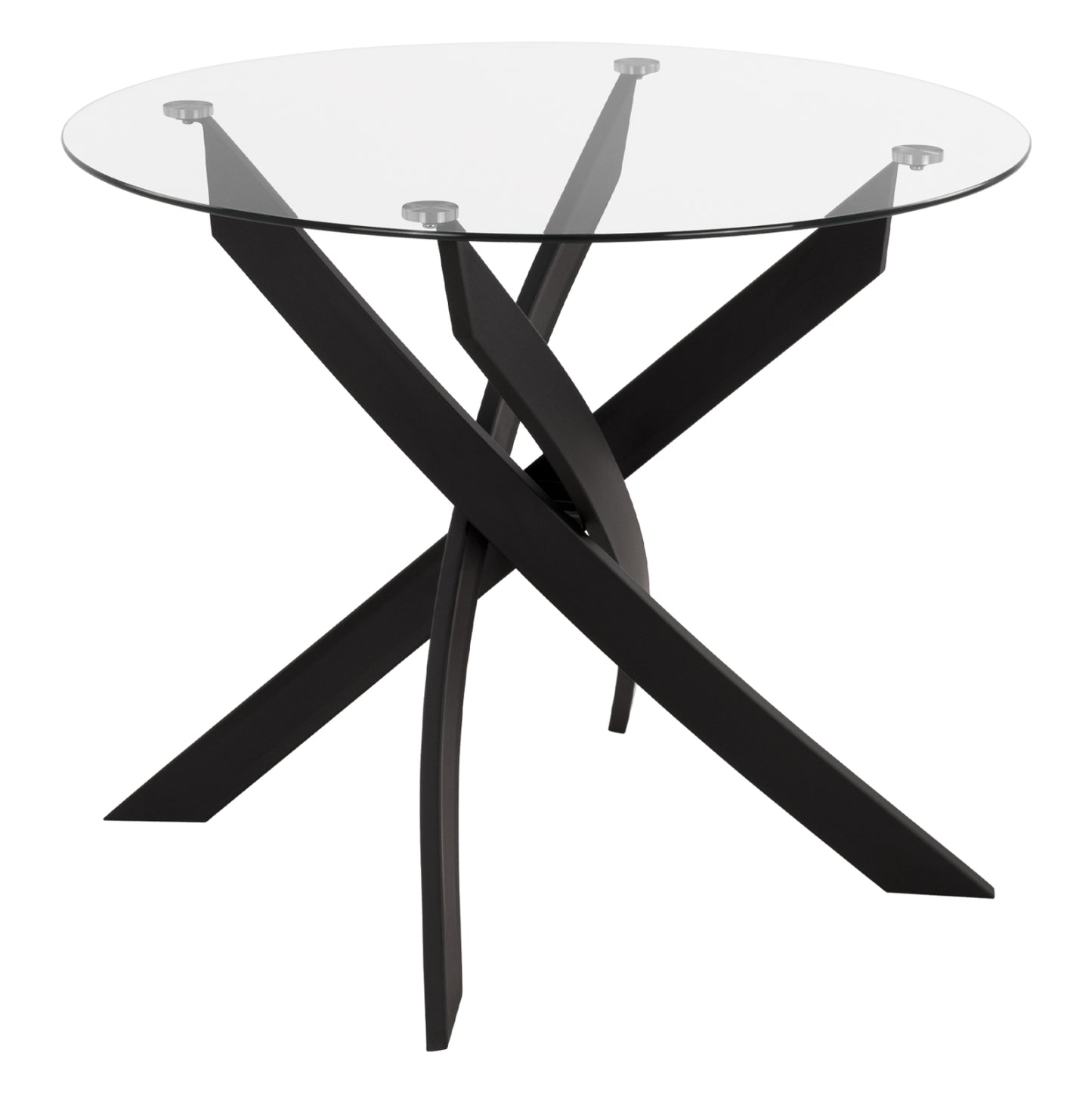 KITCHEN TABLE ROUND JAFARU BLACK METAL LEGS D90x74