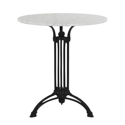 BRIELLE TABLE WITH 3-PRONG CAST IRON BASE WITH MARBLE Ø60cm