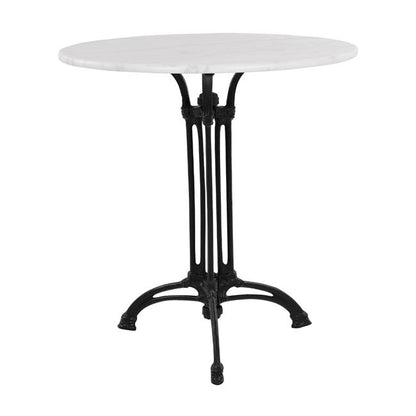 BRIELLE TABLE WITH 3-PRONG CAST IRON BASE WITH MARBLE Ø60cm