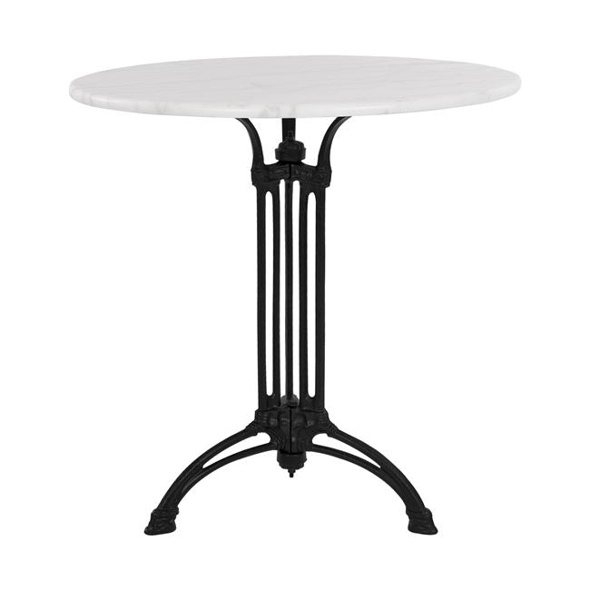 RYLEIGHT TABLE WITH 3-LEG CAST IRON BASE AND MARBLE TOP Ø70x74