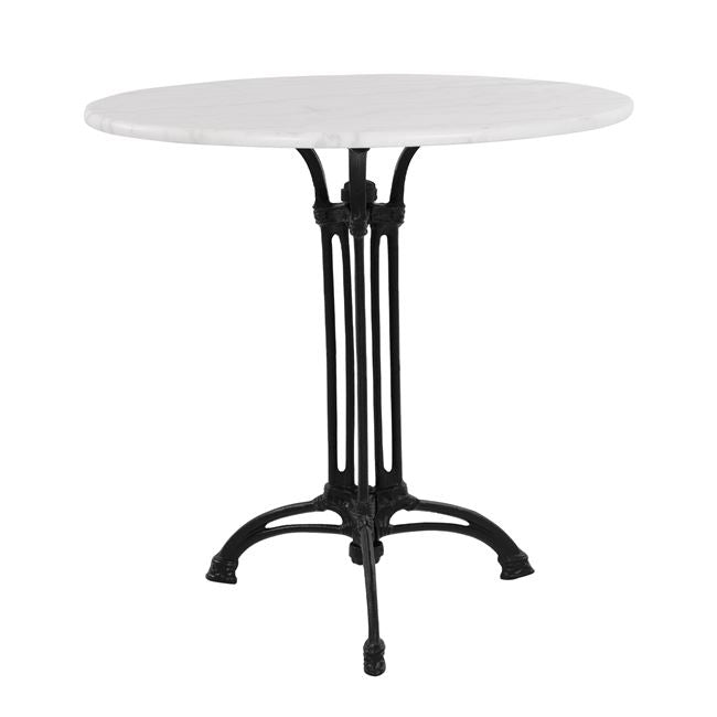 RYLEIGHT TABLE WITH 3-LEG CAST IRON BASE AND MARBLE TOP Ø70x74