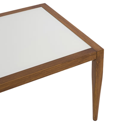 ΤΡΑΠΕΖΙ MEIR ΣΑΛΟΝΙΟΥ ΑΛΟΥΜΙΝΙΟΥ BAMBOO LOOK ΜΕ ΓΥΑΛΙ 100x58x46
