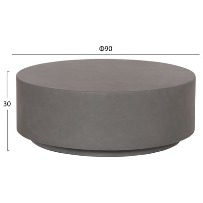 ΤΡΑΠΕΖΙ ΜΕΣΗΣ FIBER CEMENT ΣΤΡΟΓΓΥΛΟ KYOKO ΓΚΡΙ Φ90x30