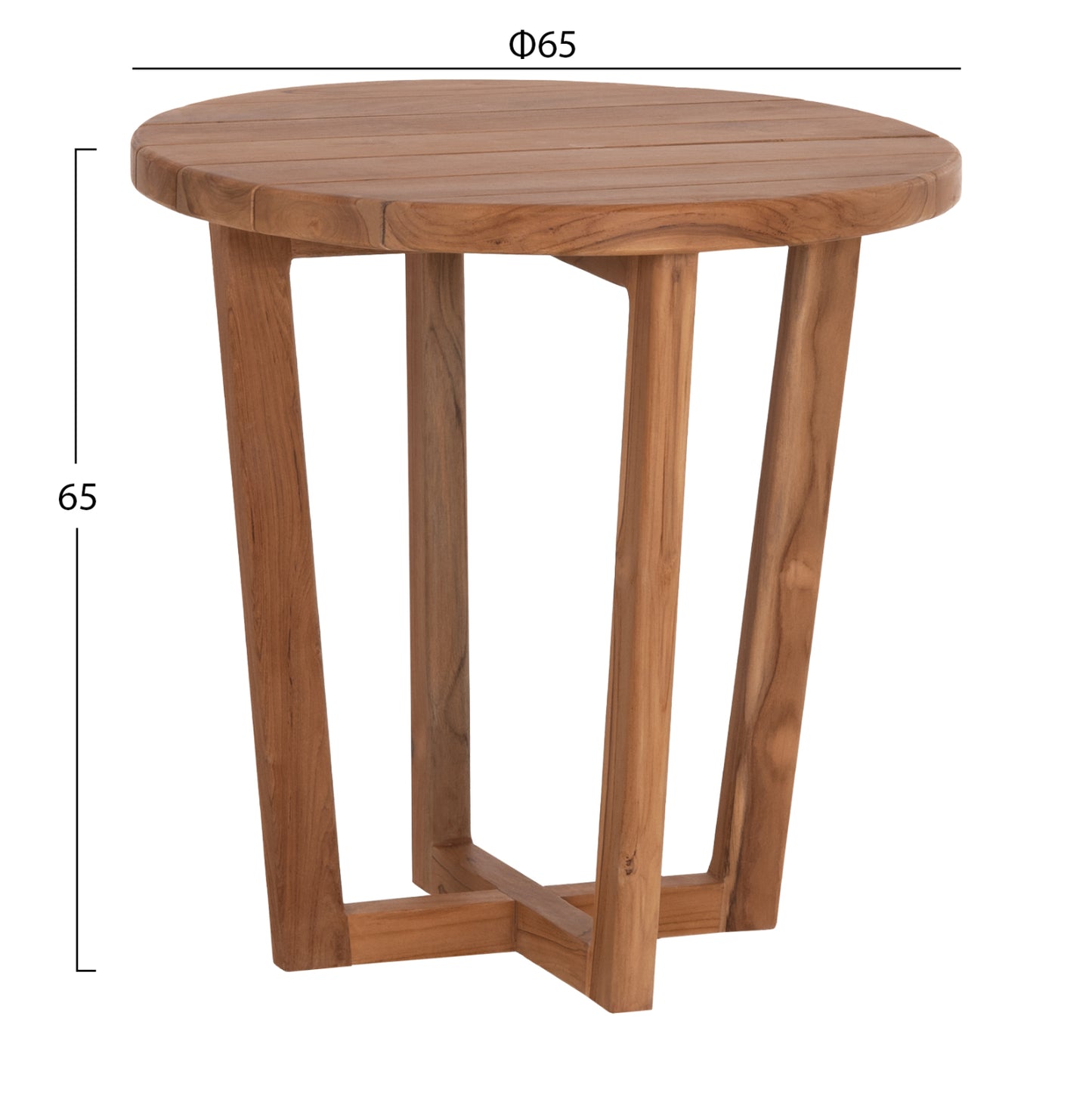ΤΡΑΠΕΖΙ ΜΕΣΗΣ ΣΤΡΟΓΓΥΛΟ KOLIN ΞΥΛΟ TEAK ΦΥΣΙΚΟ Φ65x65