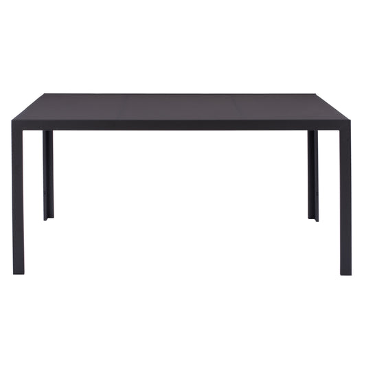 METAL TABLE OFER RECTANGULAR GREY WITH GREY GLASS 150x90x75