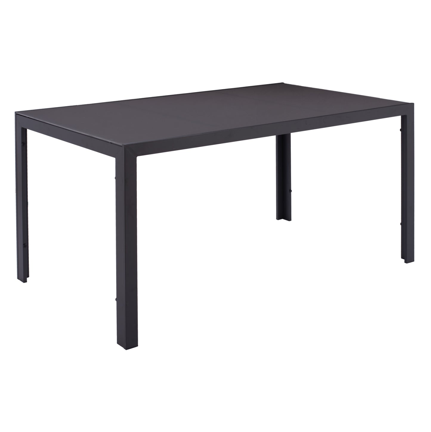 METAL TABLE OFER RECTANGULAR GREY WITH GREY GLASS 150x90x75