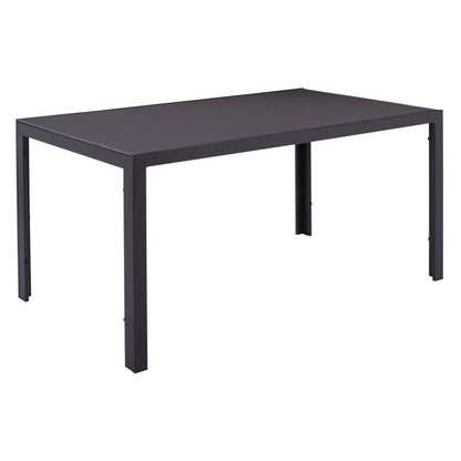 METAL TABLE OFER RECTANGULAR GREY WITH GREY GLASS 150x90x75