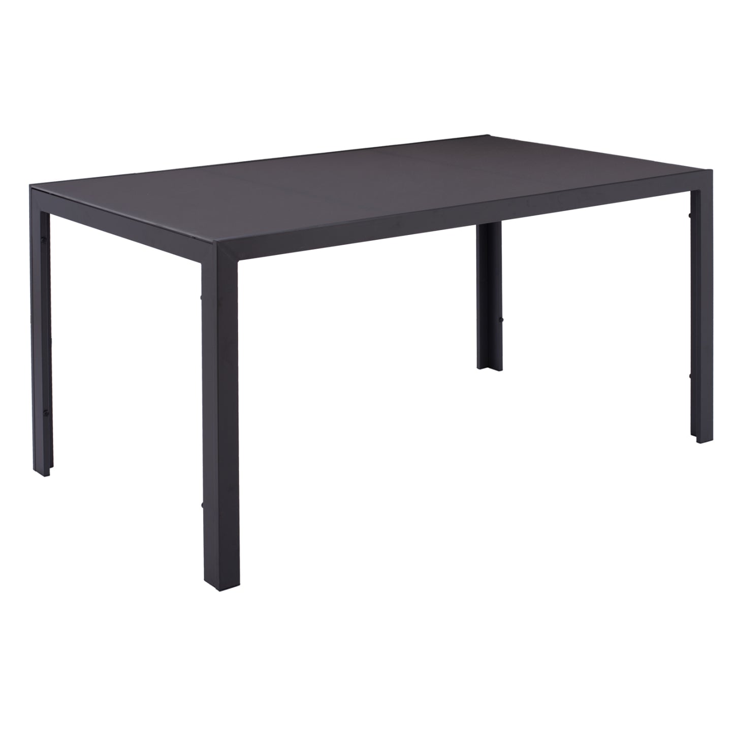 METAL TABLE OFER RECTANGULAR GREY WITH GREY GLASS 150x90x75