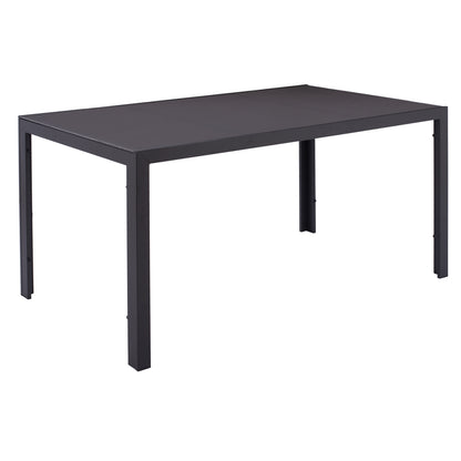 METAL TABLE OFER RECTANGULAR GREY WITH GREY GLASS 150x90x75
