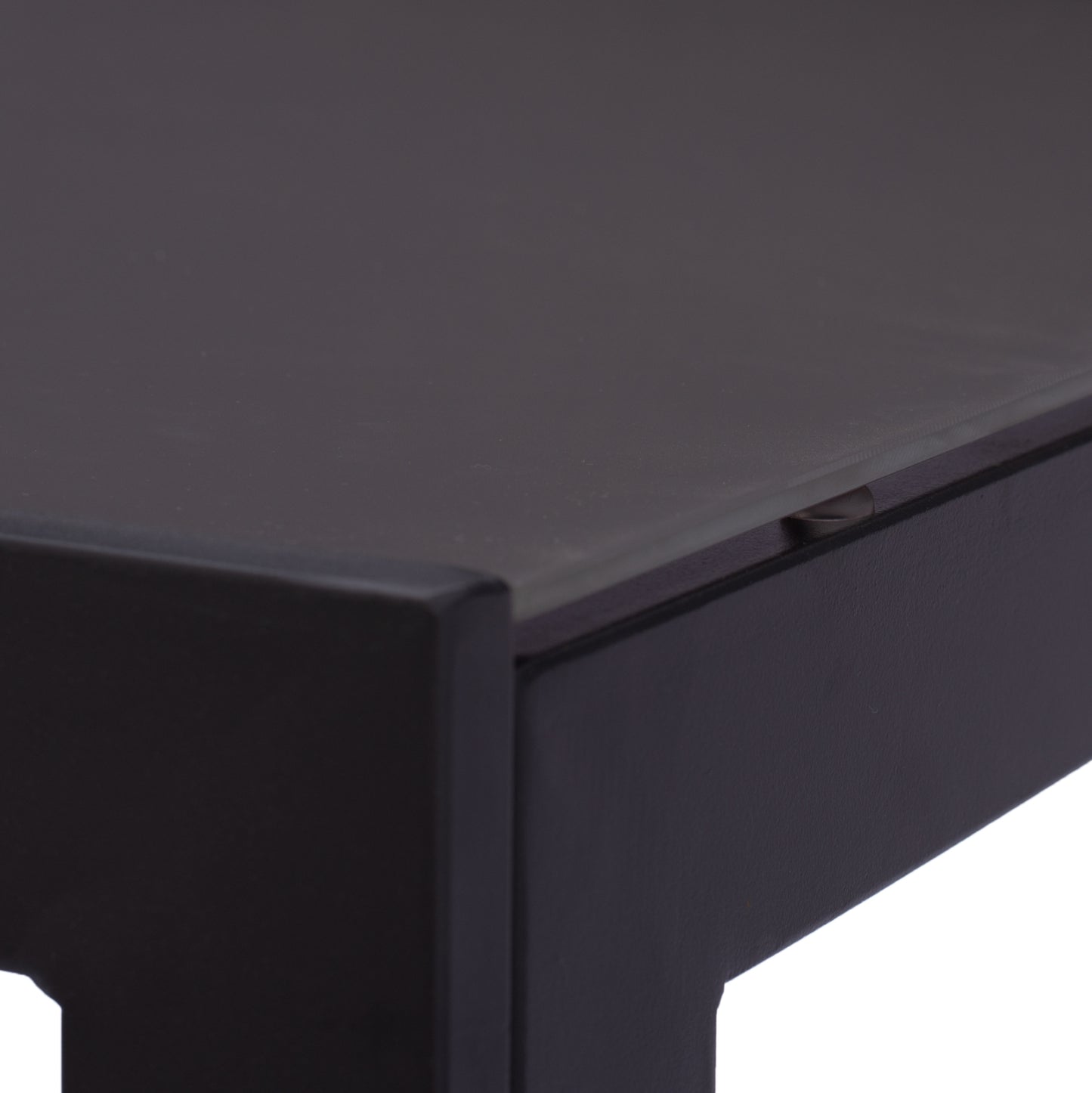 METAL TABLE OFER RECTANGULAR GREY WITH GREY GLASS 150x90x75