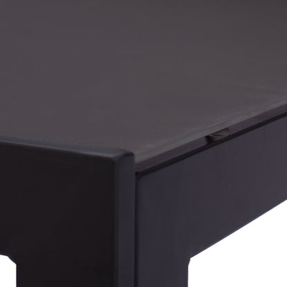 METAL TABLE OFER RECTANGULAR GREY WITH GREY GLASS 150x90x75