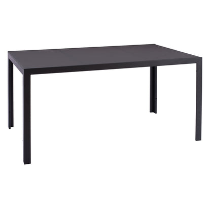 METAL TABLE OFER RECTANGULAR GREY WITH GREY GLASS 150x90x75