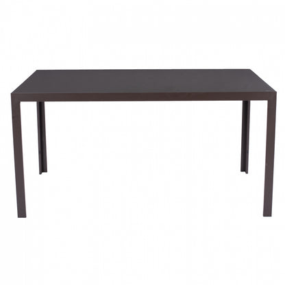 OFER METAL RECTANGULAR COFFEE TABLE WITH COFFEE GLASS 150x90x75