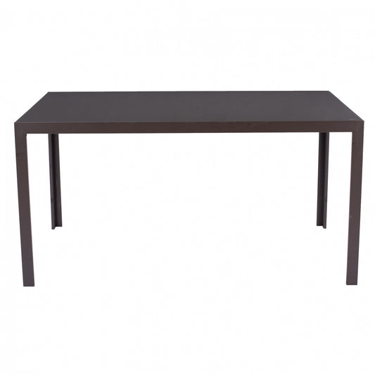 OFER METAL RECTANGULAR COFFEE TABLE WITH COFFEE GLASS 150x90x75