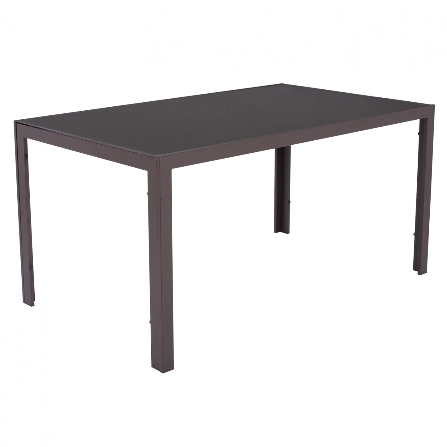 OFER METAL RECTANGULAR COFFEE TABLE WITH COFFEE GLASS 150x90x75
