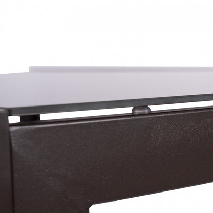 OFER METAL RECTANGULAR COFFEE TABLE WITH COFFEE GLASS 150x90x75