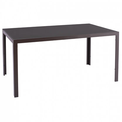 OFER METAL RECTANGULAR COFFEE TABLE WITH COFFEE GLASS 150x90x75