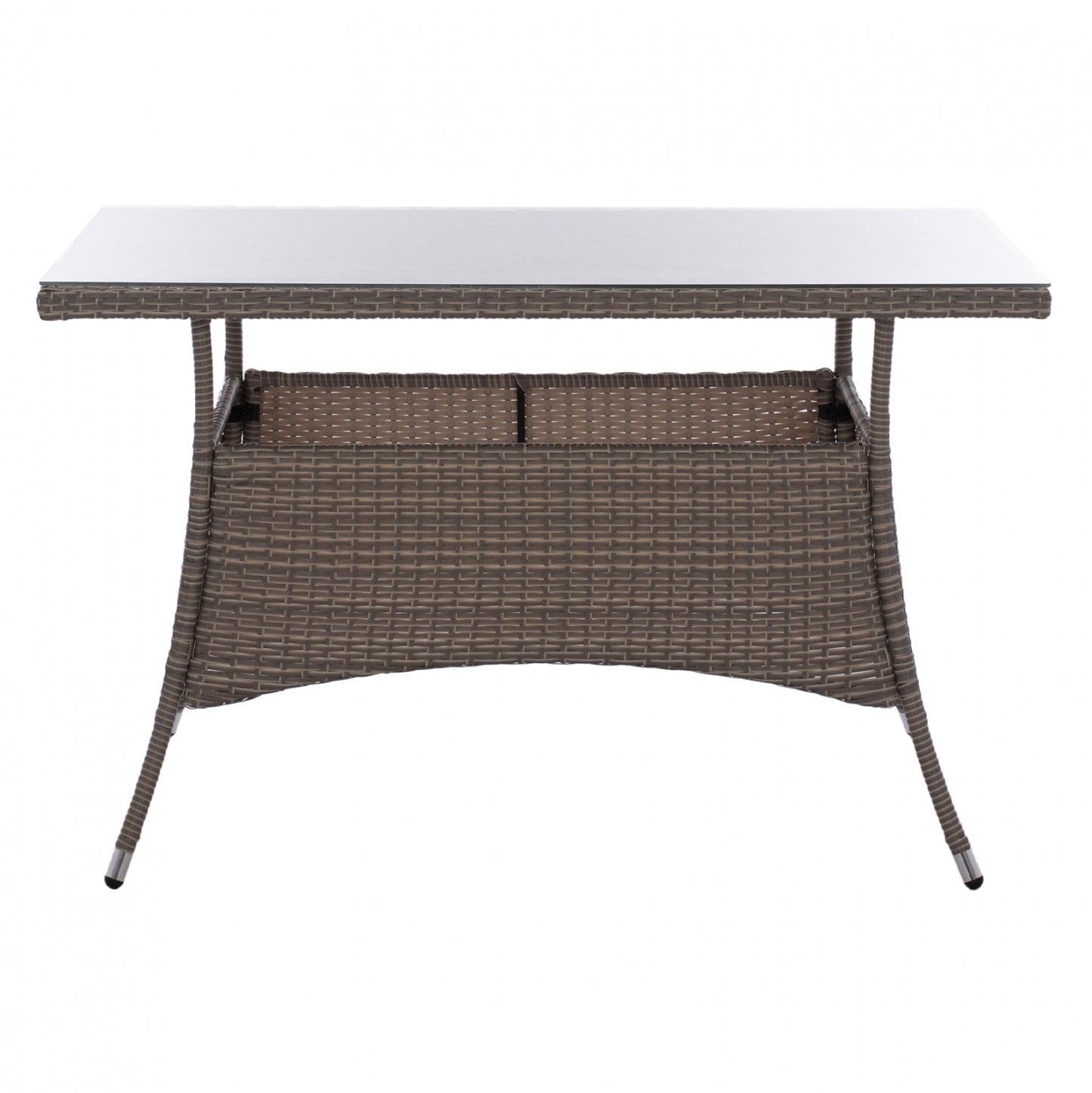 ΤΡΑΠΕΖΙ ΜΕΤΑΛΛΙΚΟ MILITARY RATTAN ΓΚΡΙ 120x70x75