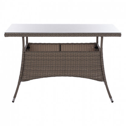 ΤΡΑΠΕΖΙ ΜΕΤΑΛΛΙΚΟ MILITARY RATTAN ΓΚΡΙ 120x70x75