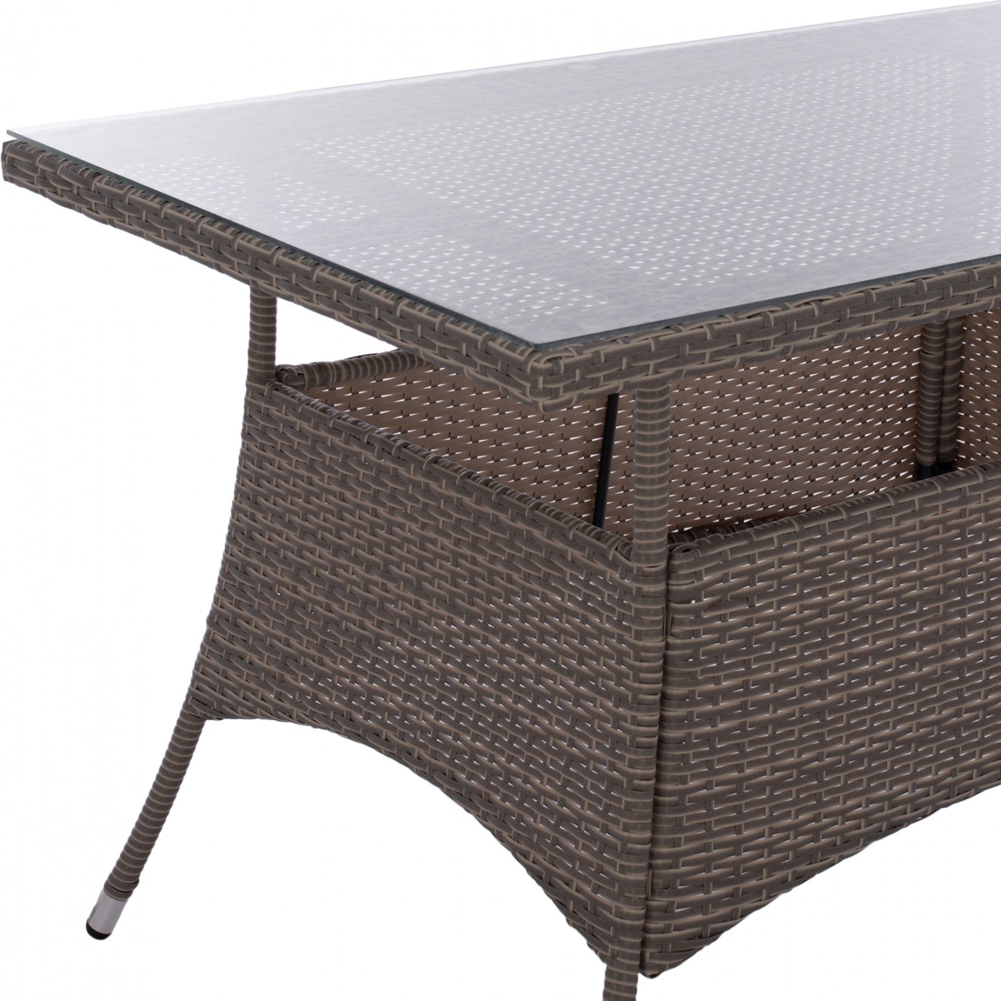 ΤΡΑΠΕΖΙ ΜΕΤΑΛΛΙΚΟ MILITARY RATTAN ΓΚΡΙ 120x70x75