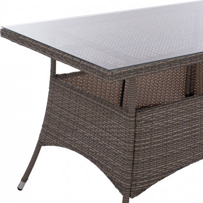 ΤΡΑΠΕΖΙ ΜΕΤΑΛΛΙΚΟ MILITARY RATTAN ΓΚΡΙ 120x70x75