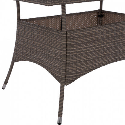 ΤΡΑΠΕΖΙ ΜΕΤΑΛΛΙΚΟ MILITARY RATTAN ΓΚΡΙ 120x70x75