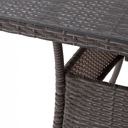 ΤΡΑΠΕΖΙ ΜΕΤΑΛΛΙΚΟ MILITARY RATTAN ΓΚΡΙ 120x70x75
