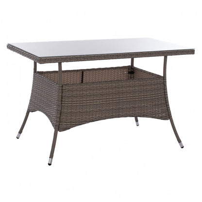 ΤΡΑΠΕΖΙ ΜΕΤΑΛΛΙΚΟ MILITARY RATTAN ΓΚΡΙ 120x70x75