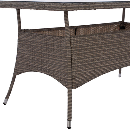 ΤΡΑΠΕΖΙ ΜΕΤΑΛΛΙΚΟ MINSK RATTAN ΓΚΡΙ 150x90x75