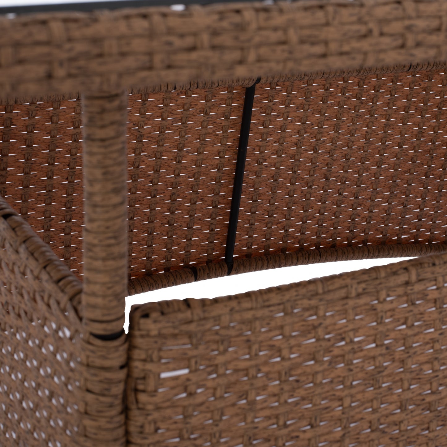 MILITARY RATTAN METAL TABLE BEIGE BROWN 120x70x75