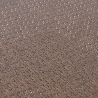 MILITARY RATTAN METAL TABLE BEIGE BROWN 120x70x75