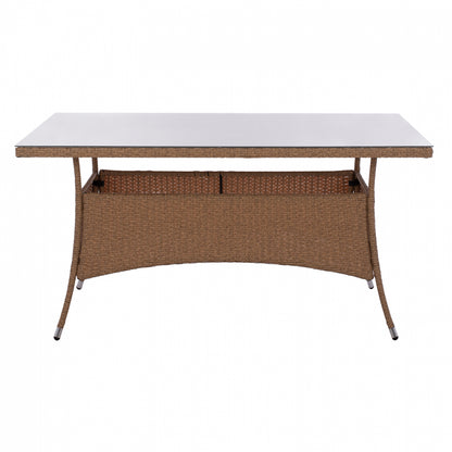 ΤΡΑΠΕΖΙ ΜΕΤΑΛΛΙΚΟ MINSK RATTAN ΜΠΕΖ ΚΑΦΕ 150x90x75