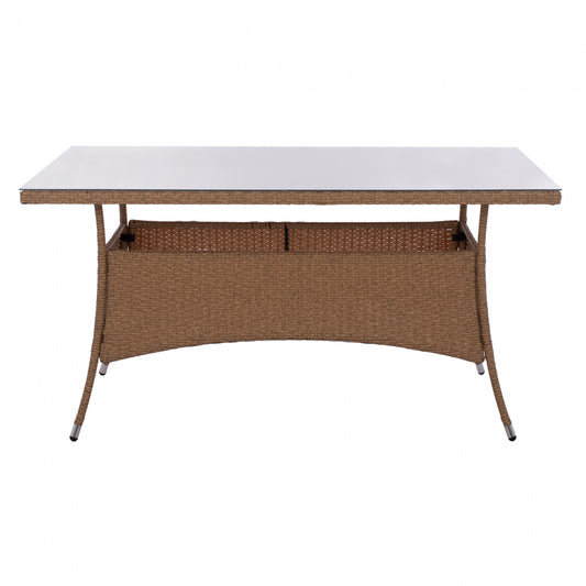 ΤΡΑΠΕΖΙ ΜΕΤΑΛΛΙΚΟ MINSK RATTAN ΜΠΕΖ ΚΑΦΕ 150x90x75