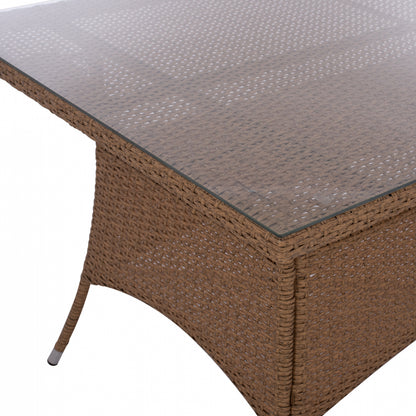 ΤΡΑΠΕΖΙ ΜΕΤΑΛΛΙΚΟ MINSK RATTAN ΜΠΕΖ ΚΑΦΕ 150x90x75