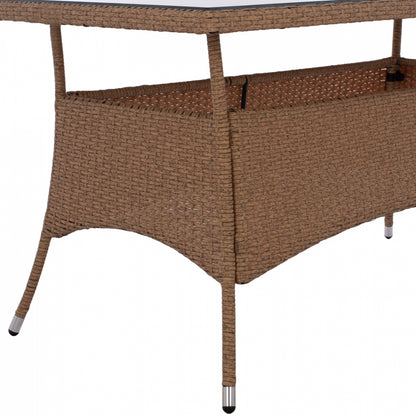 ΤΡΑΠΕΖΙ ΜΕΤΑΛΛΙΚΟ MINSK RATTAN ΜΠΕΖ ΚΑΦΕ 150x90x75